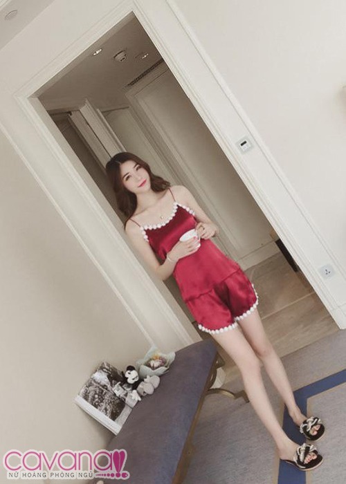 ĐỒ NGỦ DÂY NHÀNH HOA DẠI - ĐỎ