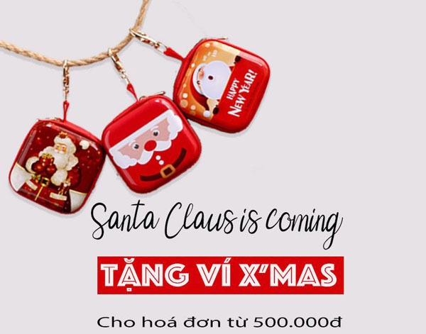 CANANA khuyến mãi tặng ví XMas cho đơn hàng từ 500k