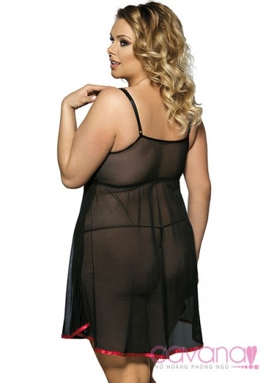 Đầm ngủ Bigsize Cục Cưng - Đỏ Đen