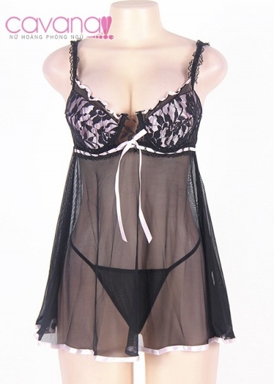 Đầm ngủ Bigsize Cục Cưng - Tím Lavender Đen