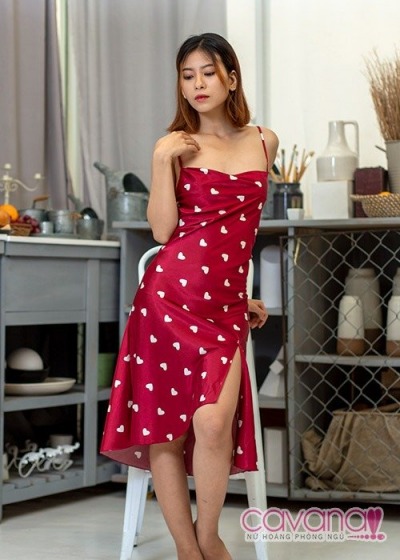 Đầm ngủ cao cấp Vườn Tình Yêu - Đỏ