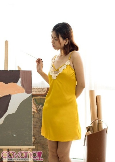 Đầm ngủ gợi cảm Như phút ban đầu- vàng