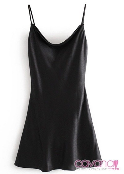 Đầm ngủ lụa cao cấp Yêu Kiều -  Đen