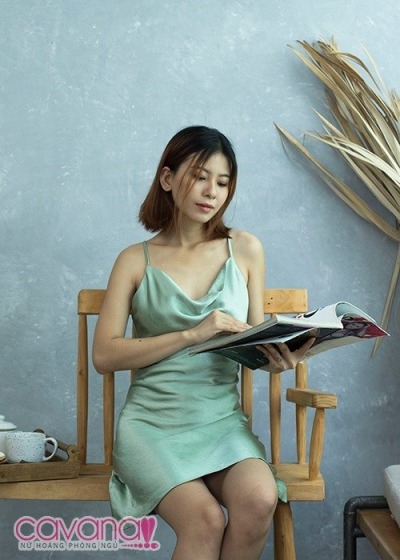 Đầm ngủ lụa cao cấp Yêu Kiều -  Xanh