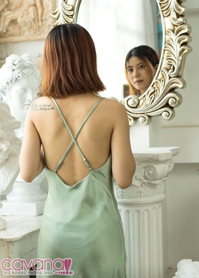 Đầm ngủ lụa cao cấp Yêu Kiều -  Xanh