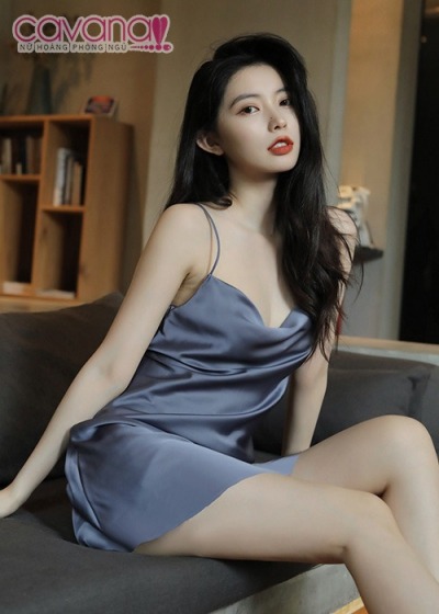 Đầm ngủ lụa hai dây Mùa Hạ Nóng Bỏng - Xám