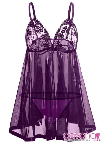 Đầm ngủ sexy Ngọc Ngà - Tím