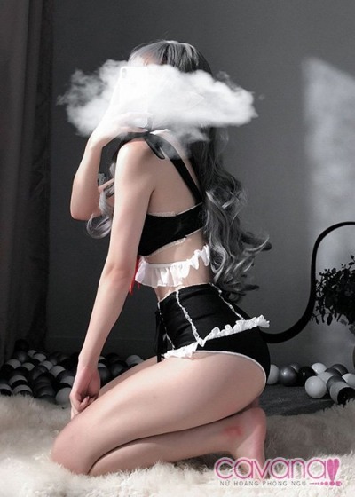 Đồ ngủ cosplay gợi cảm Nàng Hầu Cám Dỗ - Đen