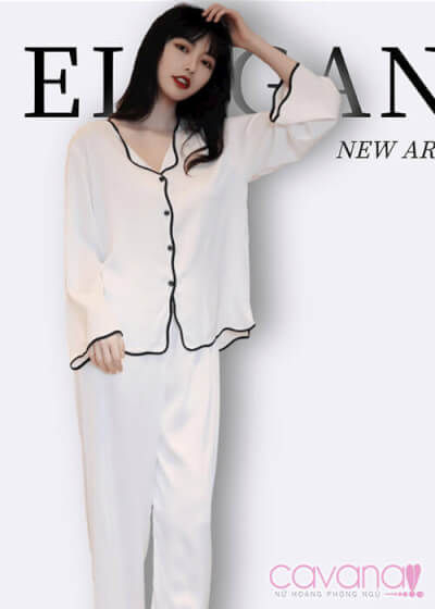 Đồ ngủ Pijama tay dài PJ35 - Trắng