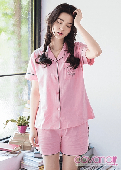 Đồ Pijama đôi PJC01 Hồng Xanh Ngắn
