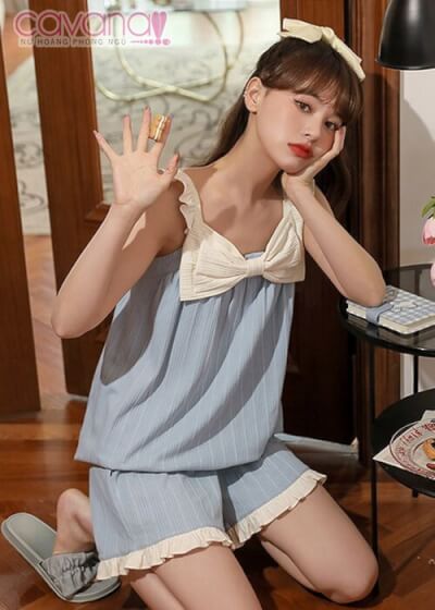 Đồ Pijama mặc nhà Vườn Tình Nhân - Xanh Nhạt