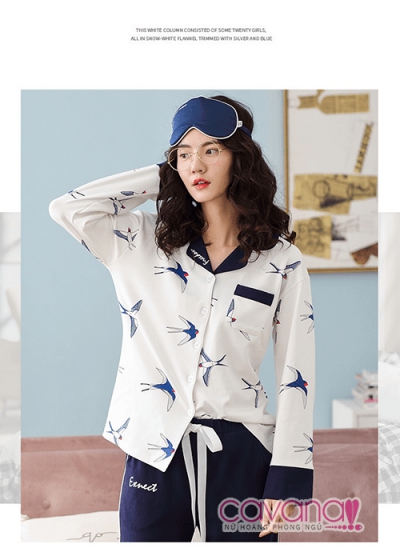 Đồ ngủ Pijama phong cánh Hàn Quốc Én Nhỏ