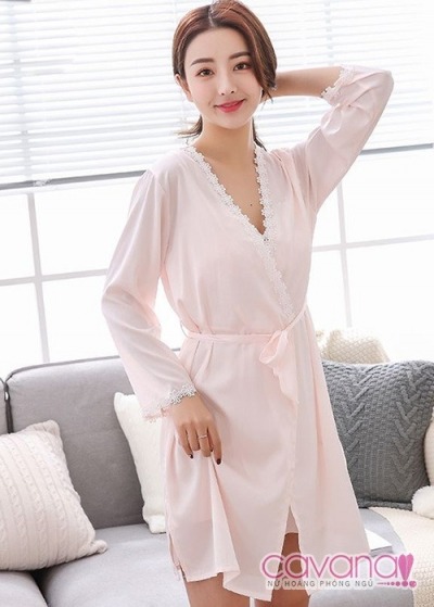 Set đầm ngủ quyến rũ Nụ Tầm Xuân - Hồng Nhạt