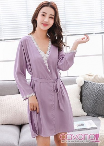 Set đầm ngủ quyến rũ Nụ Tầm Xuân - Tím Lavender