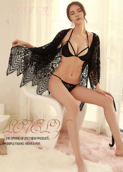 Set đồ ngủ gợi cảm Màu Tình Yêu -  Đen