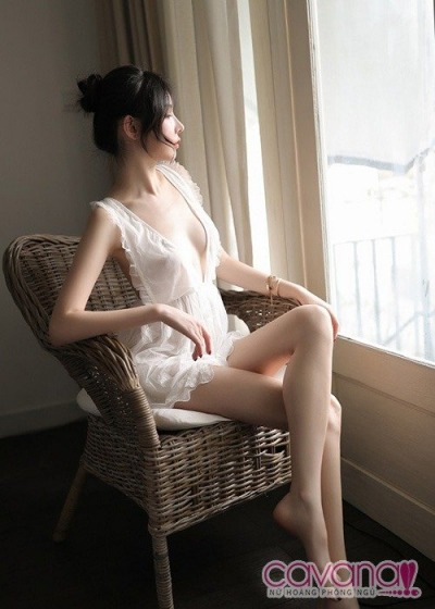 Váy ngủ gợi cảm Hoa Cánh Tiên - Trắng