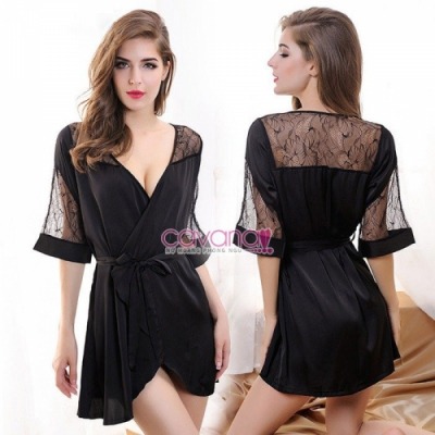 Váy ngủ gợi cảm Dáng Huyền - Đen