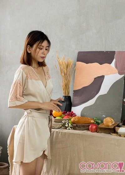 Váy ngủ gợi cảm Dáng Huyền - Màu Kem