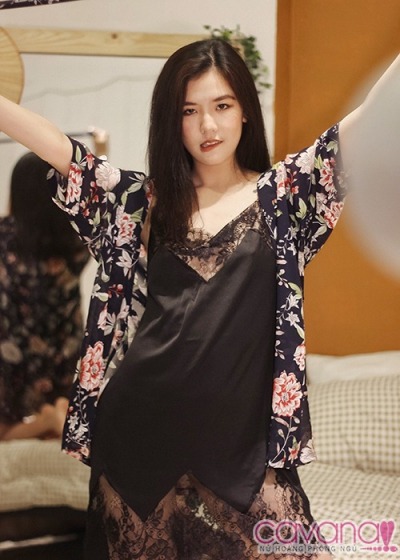 Váy ngủ gợi cảm Nét Xuân Thì - Xanh Đen