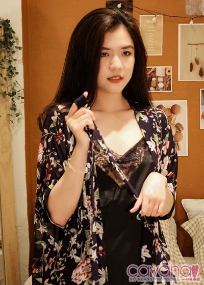 Váy ngủ gợi cảm Nét Xuân Thì - Xanh Đen