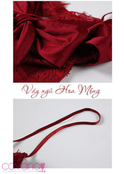 Váy Ngủ Lụa Hoa Mộng - Đen