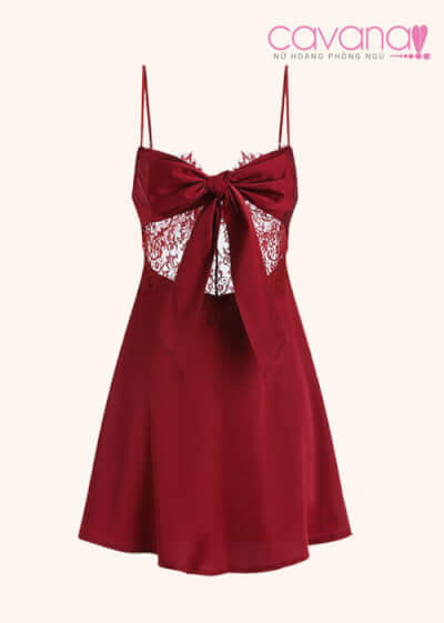 Váy Ngủ Lụa Hoa Mộng - Đỏ