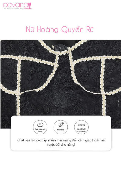 Váy Ngủ Lụa Nữ Hoàng Quyến Rũ- Đen