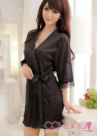 Áo Choàng Ngủ Gợi Cảm Giấc Mơ Dịu Êm - Đen Áo Choàng Ngủ Gợi Cảm Giấc Mơ Dịu Êm - Đen