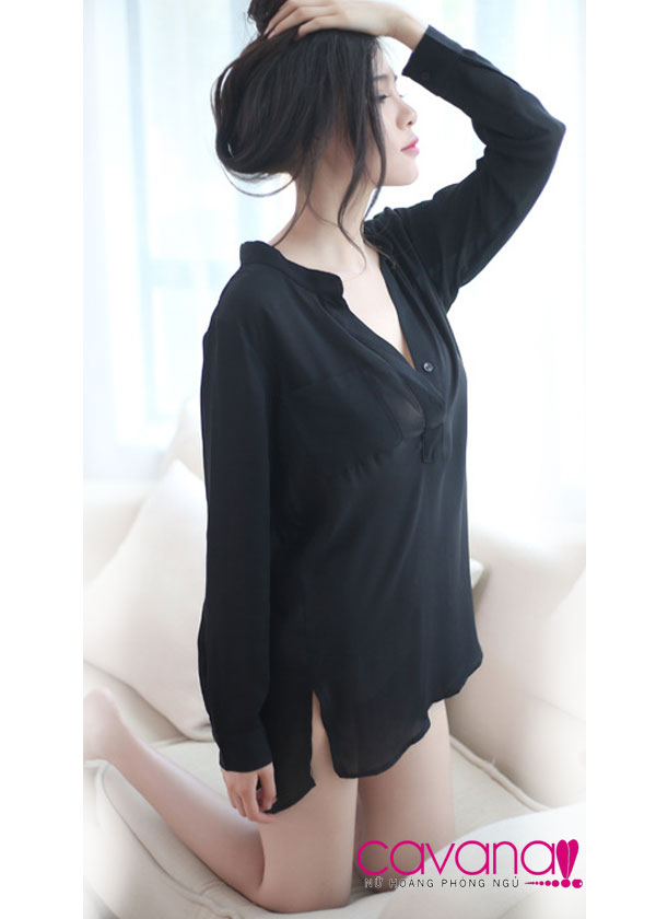 Áo ngủ gợi cảm Hững Hờ - Đen