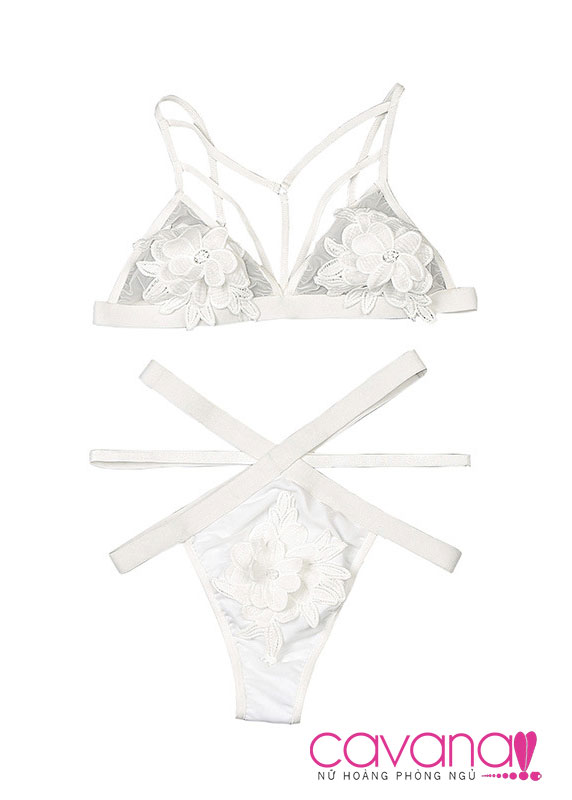 Bra set Hoa Dại - Trắng Bra set Hoa Dại - Trắng