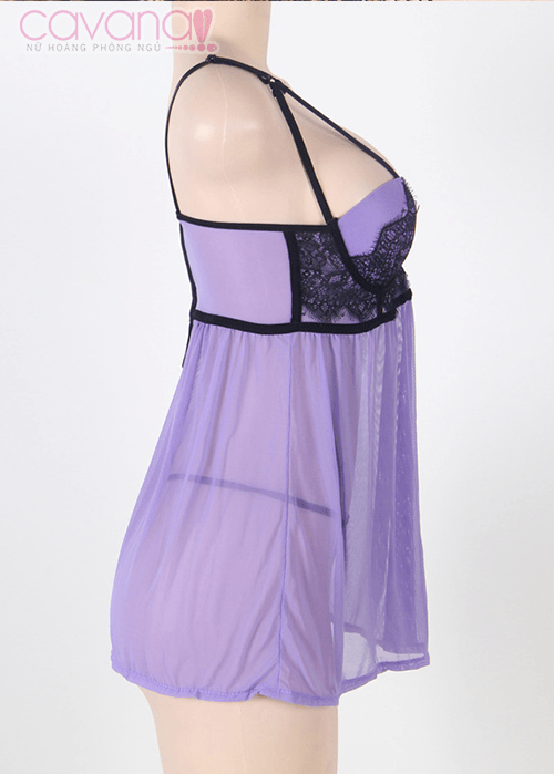 Đầm ngủ Bigsize Ảo mộng tình yêu- tím Đầm ngủ Bigsize Ảo mộng tình yêu- tím