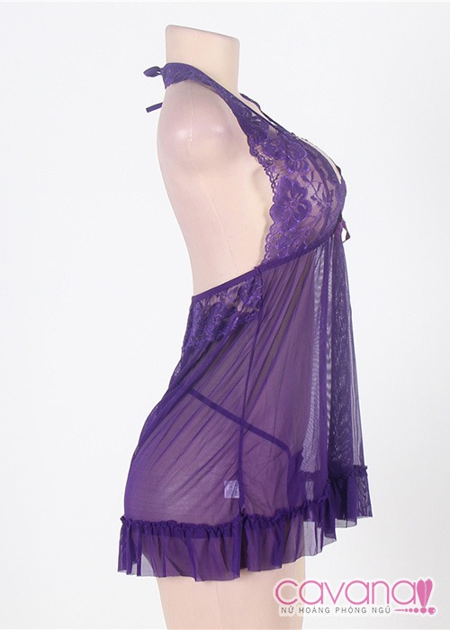 Đầm ngủ Bigsize Duyên Dáng - Tím Đầm ngủ Bigsize Duyên Dáng - Tím