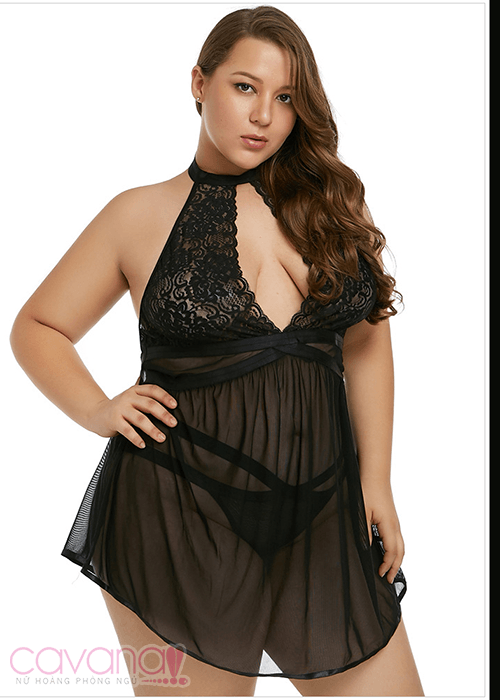 Đầm ngủ Bigsize Sau ánh hoàng hôn- Đen Đầm ngủ Bigsize Sau ánh hoàng hôn- Đen