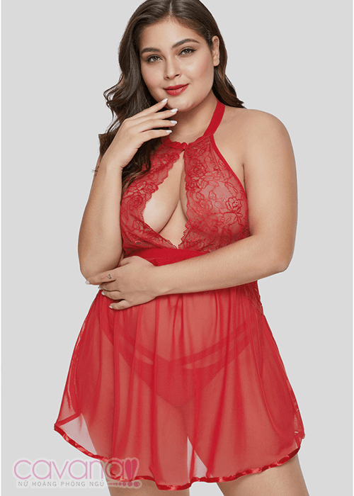 Đầm ngủ Bigsize Sau ánh hoàng hôn-Đỏ