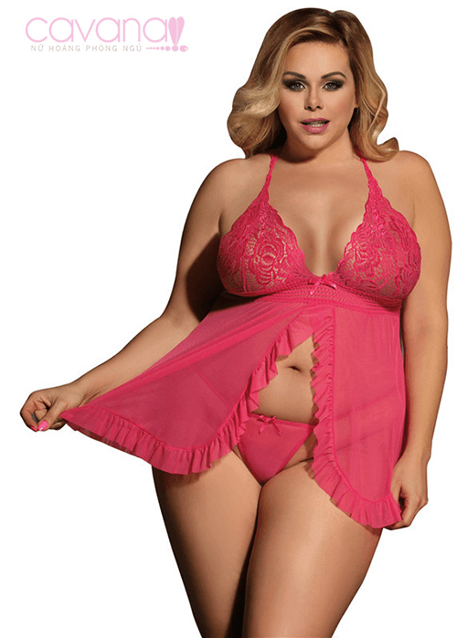 Đầm ngủ Bigsize Tuổi mộng - Hồng Đầm ngủ Bigsize Tuổi mộng - Hồng