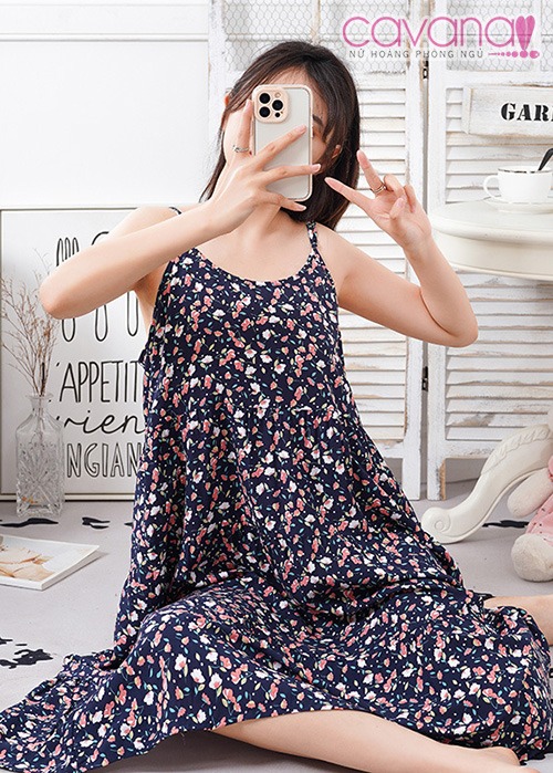 Đầm ngủ dài Vườn Xuân nhiều màu Đầm ngủ dài Vườn Xuân nhiều màu