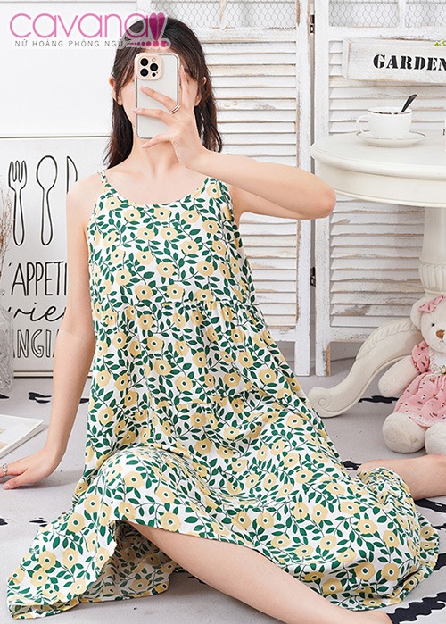 Đầm ngủ dài Vườn Xuân nhiều màu Đầm ngủ dài Vườn Xuân nhiều màu