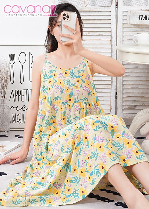 Đầm ngủ dài Vườn Xuân nhiều màu Đầm ngủ dài Vườn Xuân nhiều màu