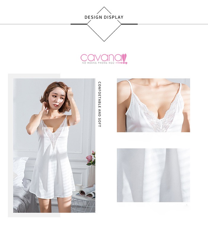 Đầm ngủ gợi cảm Ban Mai Tình Yêu - Trắng