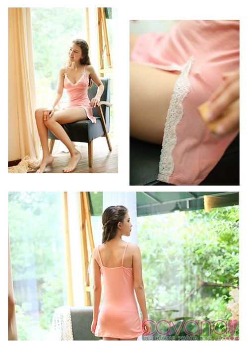 Đầm ngủ gợi cảm Nét Duyên Thầm - Hồng Đầm ngủ gợi cảm Nét Duyên Thầm - Hồng