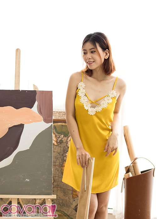 Đầm ngủ gợi cảm Như phút ban đầu- vàng