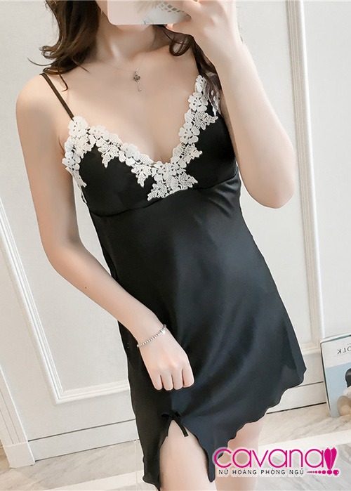 Đầm ngủ gợi tình Kiêu Sa - Đen Đầm ngủ gợi tình Kiêu Sa - Đen