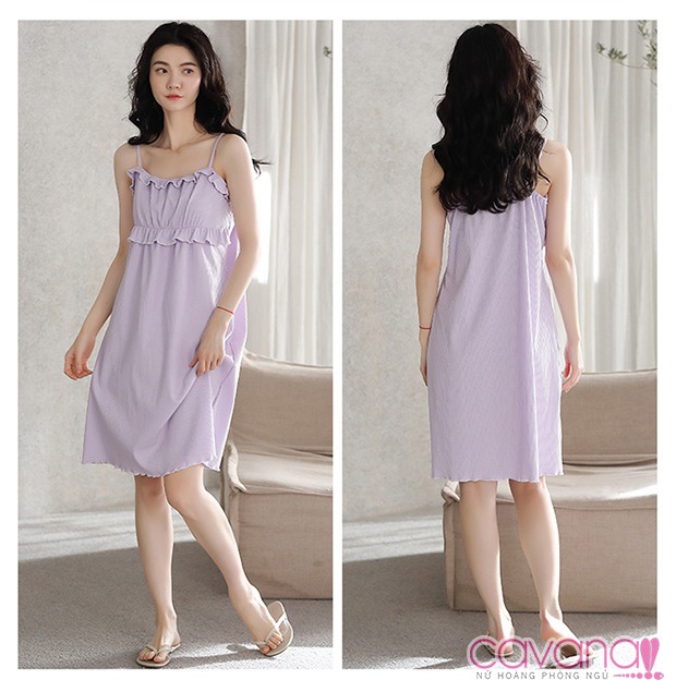 Đầm ngủ hai dây cổ chữ V Mùa Hạ Về - Tím Đầm ngủ hai dây cổ chữ V Mùa Hạ Về - Tím
