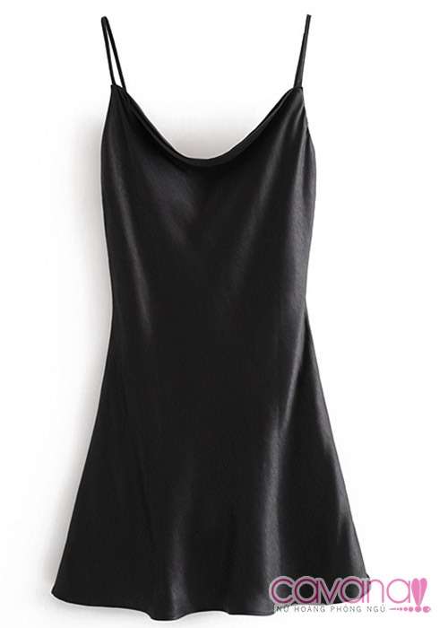Đầm ngủ lụa cao cấp Yêu Kiều - Đen Đầm ngủ lụa cao cấp Yêu Kiều - Đen