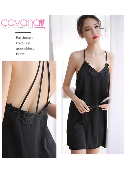 Đầm ngủ quyến rũ Giấc Mộng Dịu Êm - Đen