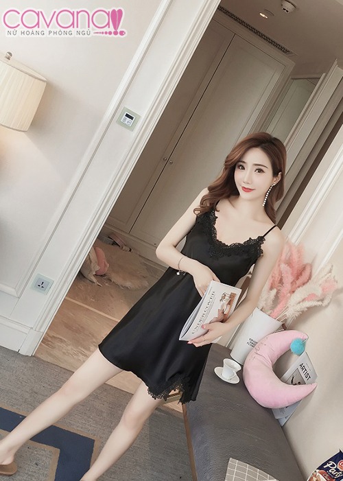 Đầm ngủ quyến rũ Lời của gió - đen