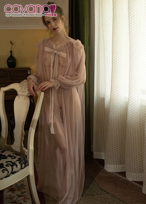 Đầm ngủ siêu mòng Nụ Thường Xuân - Hồng Nhạt
