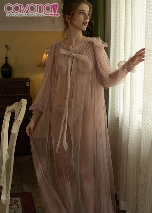Đầm ngủ siêu mòng Nụ Thường Xuân - Hồng Nhạt