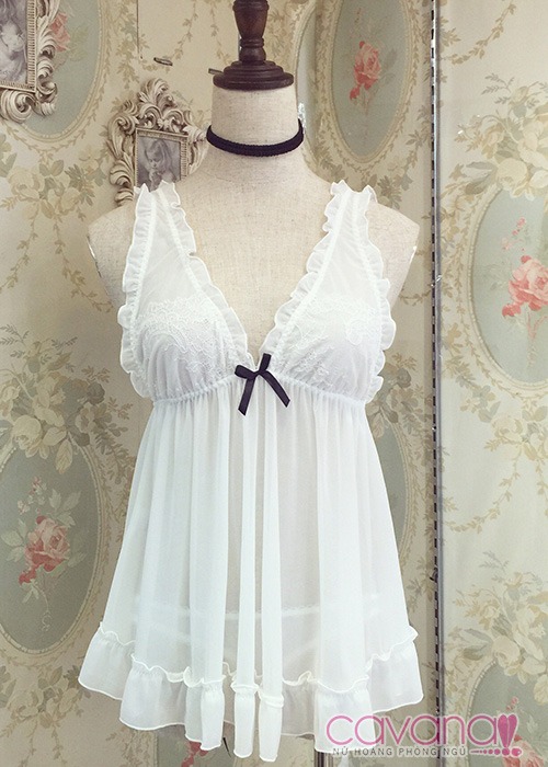 Đầm ngủ xuyên thấu Mộng Mơ - Trắng Đầm ngủ xuyên thấu Mộng Mơ - Trắng