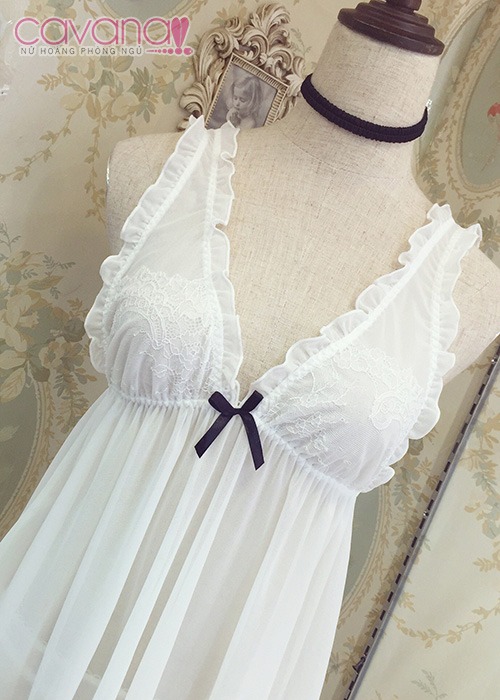 Đầm ngủ xuyên thấu Mộng Mơ - Trắng Đầm ngủ xuyên thấu Mộng Mơ - Trắng